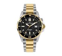 JACQUES LEMANS Herrenuhr Hybromatic Metallband massiv Edelstahl ip-Gold/Bicolor 1-2170L