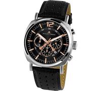 JACQUES LEMANS Herrenuhr Lugano Lederarmband massiv Edelstahl Chronograph 1-1645.1J