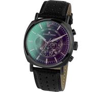 JACQUES LEMANS Herrenuhr Lugano Lederarmband massiv Edelstahl ip-Black Chronograph 1-1645.1N