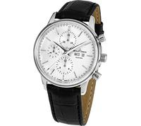 JACQUES LEMANS Herrenuhr Retro Classic Valjoux Lederarmband massiv Edelstahl Chronograph Big Date N-208A
