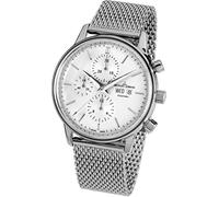 JACQUES LEMANS Herrenuhr Retro Classic Valjoux Metallband massiv Edelstahl Chronograph Big Date N-208E