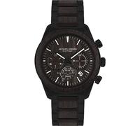 JACQUES LEMANS Holzuhr Herren, Solar Wood Herrenuhr - Model 1-2115M, Chronograph und Armband Schwarz/Dunkelbraun, Edelstahl mit Holzeinlage für Männer, Armbanduhr Holz Herren Holzuhren für Herren