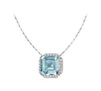 Jacques Lemans Kette 925er Silber hellblau, silber Damen