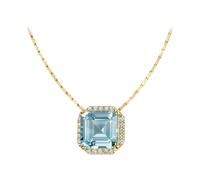 Jacques Lemans Kette 925er Silber gelbgold, hellblau Damen