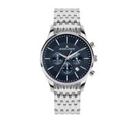 Chronograph JACQUES LEMANS "London", silber (silberfarben, blau), Armbanduhren, Herren, Chronograph, Quarzuhr, Armbanduhr, Herrenuhr, Edelstahlarmband, analog, Tag (10384264-0) silberfarben, blau