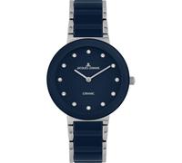 JACQUES LEMANS Damenuhr Monaco Keramik Zirkonia 34 MM 10 ATM mit Edelstahlband 42-7ZB