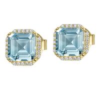 Jacques Lemans Ohrstecker 925er Silber gelbgold, hellblau Damen