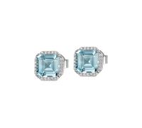 Jacques Lemans Ohrstecker 925er Silber hellblau, silber Damen