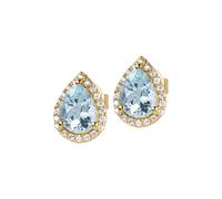 Jacques Lemans Ohrstecker 925er Silber gelbgold, hellblau Damen