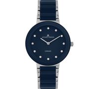 Keramikuhr JACQUES LEMANS "Monaco", blau (dunkelblau), Armbanduhren, Damen, Quarzuhr, Armbanduhr, Damenuhr, analog, Glaskristalle (68579269-0) dunkelblau