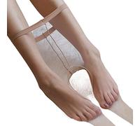 JACTZ Halterlose Strümpfe Frauen Strumpfhosen Ladies Socken Sommer Ultra-Dünn Transparent Feste Farbe Schwarz Seide-Skin,One Size