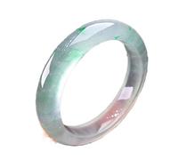 ASumPio Jade-Armreifen, Armreif Aus Natürlicher Grüner Jade Mit Schwimmender Blume, Durchscheinender Jade-Armreif, Mit Schmuckschatulle, 54-64 Mm,56mm