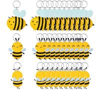 Jadive 30 Stück Schlüsselanhänger Filz Glücksbringer Anhänger Schlüsselanhänger Viel Glück Geschenk Job Abschied Weihnachten für Kollege Mitschüler Lehrer(Biene)