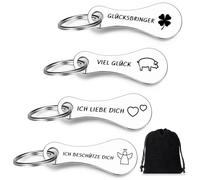 Jadive 4 Stück Einkaufswagen Schlüsselanhänger Löser Abziehbar Einkaufswagenchip Trolley Entriegelungs Schlüsselanhänger Glücksbringer Einkaufschip für Einkaufswagen Supermarkt Zähler Kleingeld