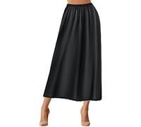 Jadive, Damen-Halbrock aus Satin mit Spitze, Langer Unterrock, Unterkleid, Dessous