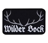Jäger Aufnäher "WILDER BOCK" DIY Aufbügler/Patch zum annähen | Jeans Flicken Bügelbild Österreich Jagd Abzeichen Hirsch Geweih Jagd Applikation für alle Stoffe | 90x55mm
