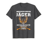 Jäger Vater Jagd T-Shirt I Jagen Hobby Papa Geschenk T-Shirt, Herren, Anthrazit Meliert, 5XL