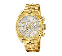 JAGUAR Analog J853/1, Gold, Armband | Quarzuhr, Kalender, Widerstandsfähiges Saphirglas, Wasserdicht 10 ATM, J853/1, Executive, Silberfarbenes Zifferblatt