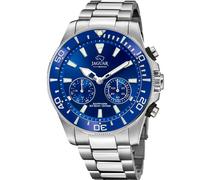 JAGUAR Connected Herrenuhr Modell J888/1 aus der Kollektion Connected, Gehäuse 45,7 mm, Blau mit Stahlband, Einfarbig, Armband