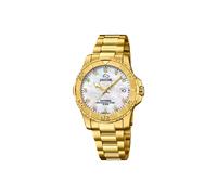 JAGUAR Damen Uhr Analog Edelstahl 316L Gold - Quarz - Saphirglas hochresistent - 20 ATM wasserdicht - Datum J898/1 - Couple Diver