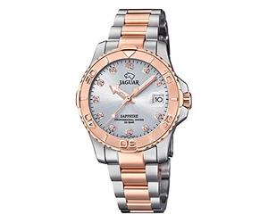 JAGUAR Damenuhr Modell J871/3 aus der Kollektion Woman, Gehäuse 34 mm, Grau mit Stahlband