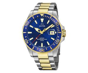 Jaguar executive goldfarbenem herren uhr mit blauemzifferblatt und edelstahl armband one_size Gold