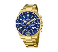 JAGUAR Herren-Armbanduhr Modell J864/2 aus der Kollektion Executive, Gehäuse 43,5 mm, Blau, mit plattiertem Stahlband, Einfarbig, 43.5, Armband