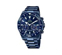JAGUAR Hybrid Smartwatch Herren Edelstahl 316L Blau - 20 ATM, Analog, Musik, Schritte, Anrufe - J930/1