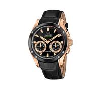 JAGUAR Hybrid Smartwatch Herren Leder Schwarz - 10 ATM, Analog, Musik, Schritte, Anrufe - J959/1