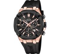 JAGUAR Herren-Armbanduhr J1015/1 Diplomatic Gehäuse aus Edelstahl 316L, goldfarben, Kautschukarmband, Schwarz