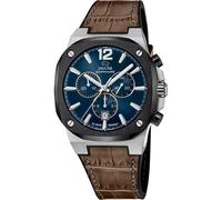JAGUAR Swiss Made Herrenuhr Leder Braun - Chronograph Quarz, Datum, Saphirglas - Wasserdicht 10 ATM - J1026/2 Rondcarre