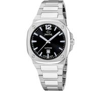 Jaguar quarz silberfarbenem damen uhr mit schwarzem zifferblatt und edelstahl armband one_size Silber
