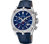 JAGUAR Herrenuhr J857/B Swiss Made Gehäuse aus Edelstahl 316L silber Lederband blau