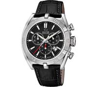 JAGUAR Herrenuhr J857/D Swiss Made Gehäuse aus Edelstahl 316L silber Lederband schwarz
