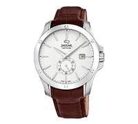 Jaguar Uhren Armbanduhr Acamar J878/1 Gehäuse 44 mm Silber braunes Lederarmband