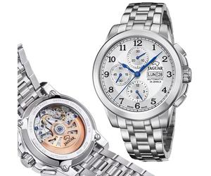 JAGUAR J978-1 Herren Automatikuhr Valjoux 7750 Day-Date silbern Saphir 10ATM