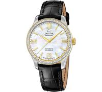 JAGUAR Swiss Made Automatik Damen Uhr Leder Braun - Saphirglas Hochwertig - Wasserdicht 5 ATM - Elegant, klassisch, Vintage-Look - Kalender J998/A