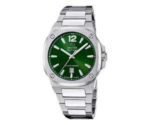 Jaguar quarz silberfarbenem herren uhr mit grünem zifferblatt und edelstahl armband one_size Silber