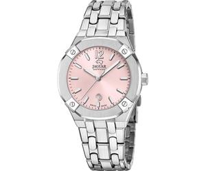 JAGUAR Swiss Made Damenuhr Analog aus Edelstahl 316l Silberfarben | Quarzwerk, Widerstandsfähiges Saphirglas, Wasserdicht 10 ATM, Kalender J1016/2, Diplomatic