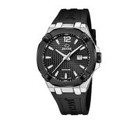 JAGUAR Swiss Made Herrenuhr Analog aus Kautschuk Schwarz | Quarzwerk, Kalender, Widerstandsfähiges Saphirglas, Wasserdicht 10 ATM J1019/2 Diplomatic