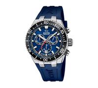 JAGUAR Swiss Made Herrenuhr Chronograph aus Leder Blau