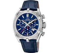 JAGUAR Herrenuhr J857/B Swiss Made Gehäuse aus Edelstahl 316L silber Lederband blau