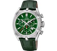 JAGUAR Herrenuhr J857/C Swiss Made Gehäuse aus Edelstahl 316L silber Lederband grün