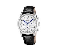 JAGUAR Swiss Made Herrenuhr Chronograph aus Leder Schwarz | Quarzuhr, Kalender, Widerstandsfähiges Saphirglas, Wasserdicht 5 ATM, J968/7, Acamar, Silberfarbenes Zifferblatt