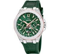 JAGUAR Herrenuhr J1040/3 Diplomatic – Swiss Made, Mondphase, Quarz, Saphirglas, Leder grün, 10 ATM