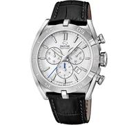 JAGUAR Herrenuhr J857/A Swiss Made Gehäuse aus Edelstahl 316L silber Lederband schwarz