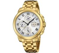 JAGUAR Swiss Made Uhr Automatik Herren aus Edelstahl 316L Goldfarben | Analog, Kalender, Widerstandsfähiges Saphirglas, Wasserdicht 10 ATM J979/1, Silberfarbenes Zifferblatt, Hypoallergen