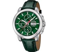 JAGUAR Swiss Made Uhr Automatik Herren aus Leder Grün | Analog, Kalender, Widerstandsfähiges Saphirglas, Wasserdicht 10 ATM J975/5, Grünes Zifferblatt, Schnallenverschluss