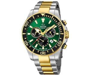 JAGUAR Uhr Modell J862/3 aus der Kollektion Executive, Gehäuse 43,5 mm, grün, mit zweifarbigem Stahlband für Herren