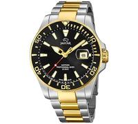 Jaguar Uhr Modell J863/D aus der Executive Kollektion, Gehäuse 43,5 mm schwarz mit zweifarbigem Stahlband für Herren, Einfarbig